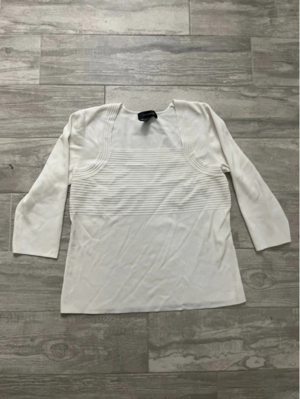 Cable & Gauge White 3/4 Sleeve Top